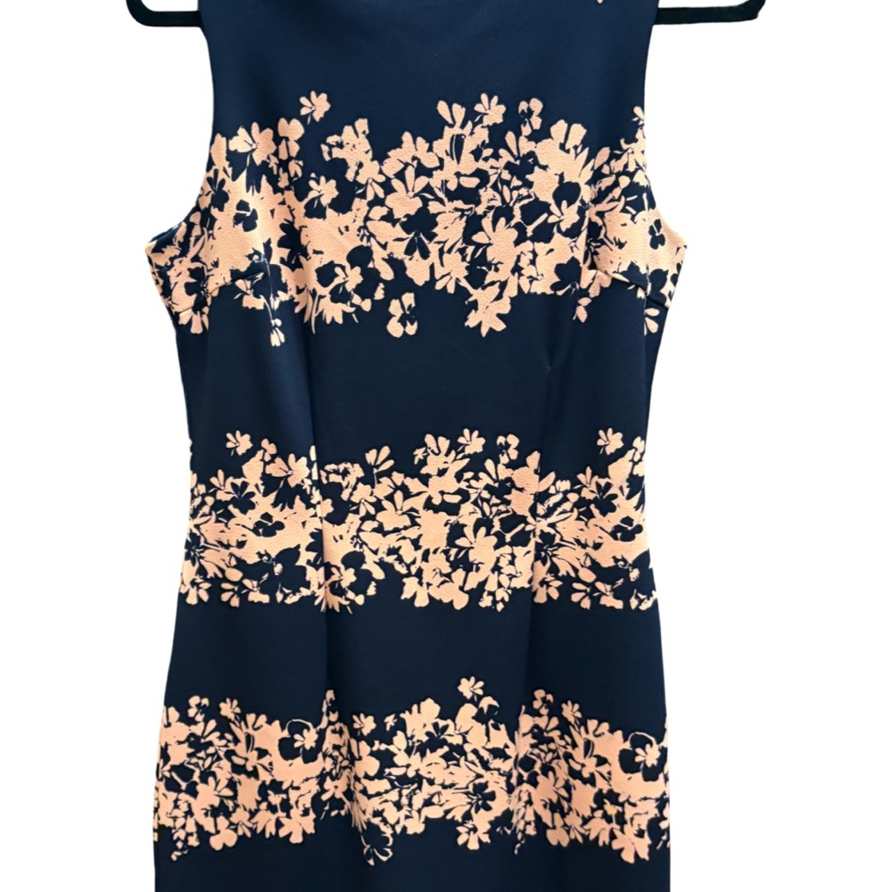 Banana Republic Blue and Peach Floral Sheath Dress size 10